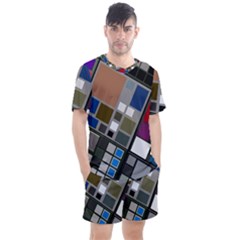 Abstract Composition Men s Mesh Tee And Shorts Set