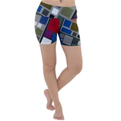 Abstract Composition Lightweight Velour Yoga Shorts by Sudhe