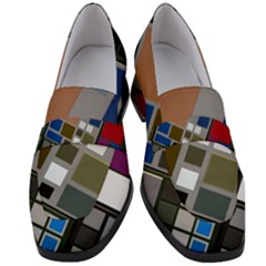 Abstract Composition Women s Chunky Heel Loafers