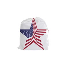 A Star With An American Flag Pattern Drawstring Pouch (small) by Sudhe