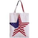 A Star With An American Flag Pattern Zipper Classic Tote Bag View1