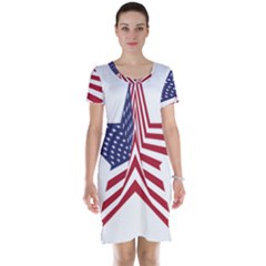 A Star With An American Flag Pattern Short Sleeve Nightdress by Sudhe