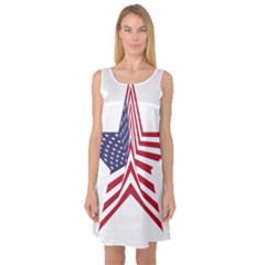 A Star With An American Flag Pattern Sleeveless Satin Nightdress by Sudhe