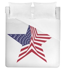 A Star With An American Flag Pattern Duvet Cover (queen Size) by Sudhe