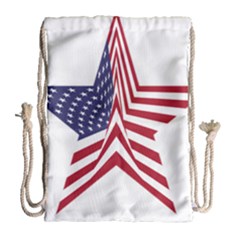 A Star With An American Flag Pattern Drawstring Bag (large) by Sudhe