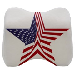 A Star With An American Flag Pattern Velour Head Support Cushion by Sudhe