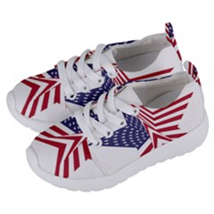 A Star With An American Flag Pattern Kids  Lightweight Sports Shoes by Sudhe