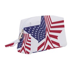 A Star With An American Flag Pattern Wristlet Pouch Bag (medium)