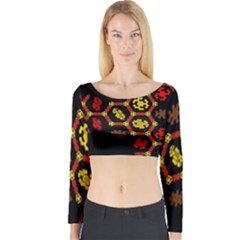 Algorithmic Drawings Long Sleeve Crop Top by Sudhe