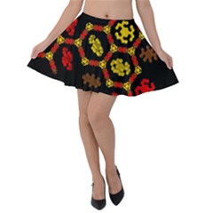 Algorithmic Drawings Velvet Skater Skirt by Sudhe