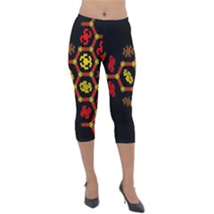 Algorithmic Drawings Lightweight Velour Capri Leggings  by Sudhe