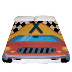 Automobile Car Checkered Drive Fitted Sheet (queen Size) by Sudhe