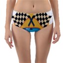 Automobile Car Checkered Drive Reversible Mid-Waist Bikini Bottoms View3