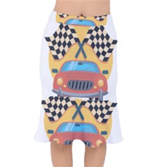 Automobile Car Checkered Drive Mermaid Skirt by Sudhe