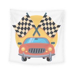 Automobile Car Checkered Drive Square Tapestry (small) by Sudhe