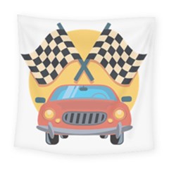 Automobile Car Checkered Drive Square Tapestry (large) by Sudhe