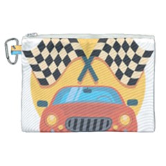 Automobile Car Checkered Drive Canvas Cosmetic Bag (xl) by Sudhe