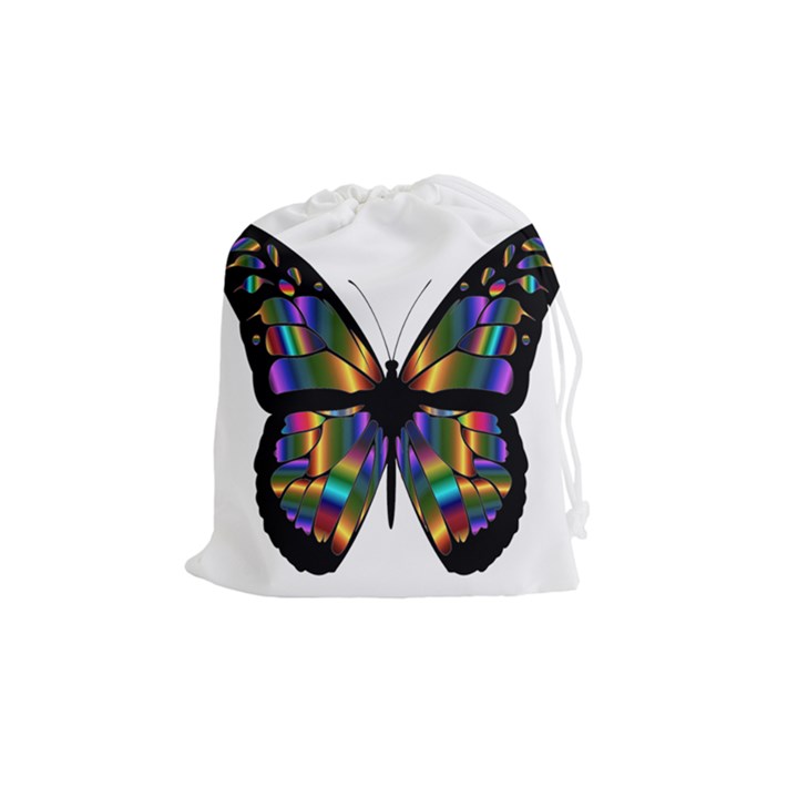 Abstract Animal Art Butterfly Drawstring Pouch (Medium)