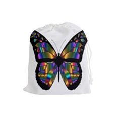 Abstract Animal Art Butterfly Drawstring Pouch (large) by Sudhe