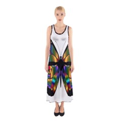 Abstract Animal Art Butterfly Sleeveless Maxi Dress by Sudhe