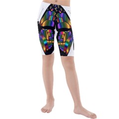 Abstract Animal Art Butterfly Kids  Mid Length Swim Shorts by Sudhe