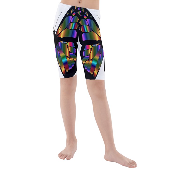 Abstract Animal Art Butterfly Kids  Mid Length Swim Shorts