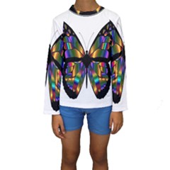 Abstract Animal Art Butterfly Kids  Long Sleeve Swimwear by Sudhe