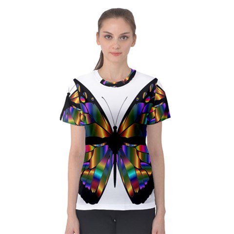 Abstract Animal Art Butterfly Women s Sport Mesh Tee by Sudhe