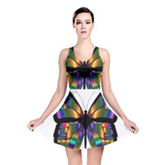 Abstract Animal Art Butterfly Reversible Skater Dress by Sudhe