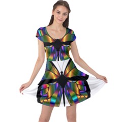 Abstract Animal Art Butterfly Cap Sleeve Dress by Sudhe