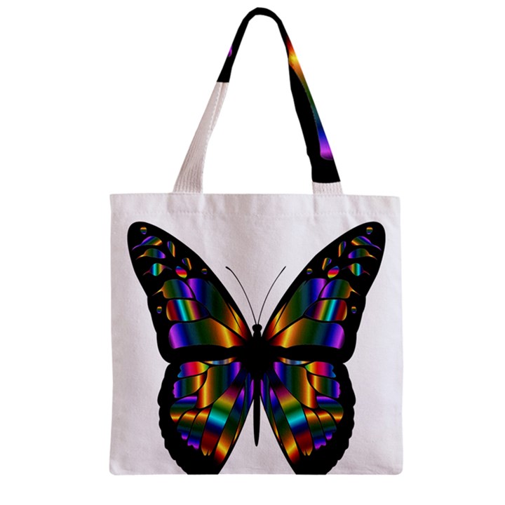 Abstract Animal Art Butterfly Zipper Grocery Tote Bag