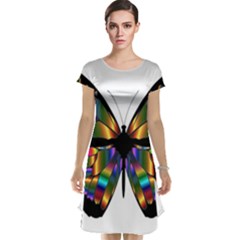 Abstract Animal Art Butterfly Cap Sleeve Nightdress by Sudhe