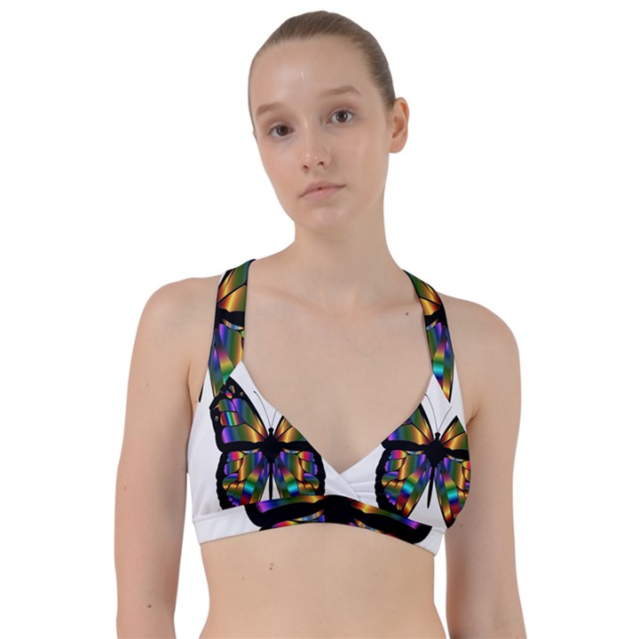 Abstract Animal Art Butterfly Sweetheart Sports Bra