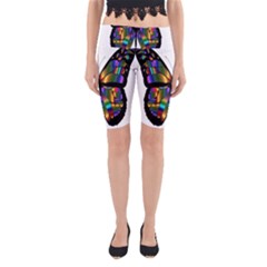 Abstract Animal Art Butterfly Yoga Cropped Leggings by Sudhe