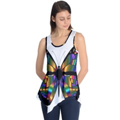 Abstract Animal Art Butterfly Sleeveless Tunic by Sudhe