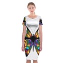 Abstract Animal Art Butterfly Classic Short Sleeve Midi Dress View1