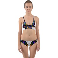 Abstract Animal Art Butterfly Wrap Around Bikini Set by Sudhe