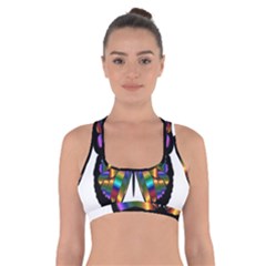 Abstract Animal Art Butterfly Cross Back Sports Bra by Sudhe