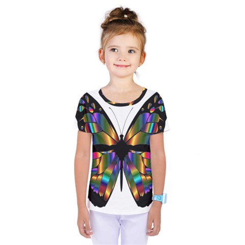 Abstract Animal Art Butterfly Kids  One Piece Tee by Sudhe