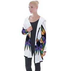 Abstract Animal Art Butterfly Longline Hooded Cardigan by Sudhe