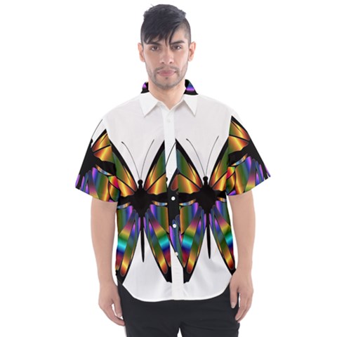 Abstract Animal Art Butterfly Men s Short Sleeve Shirt by Sudhe