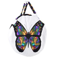 Abstract Animal Art Butterfly Giant Round Zipper Tote by Sudhe