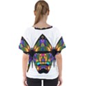 Abstract Animal Art Butterfly V-Neck Dolman Drape Top View2