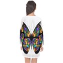 Abstract Animal Art Butterfly Long Sleeve Chiffon Shift Dress  View2