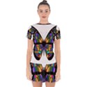 Abstract Animal Art Butterfly Drop Hem Mini Chiffon Dress View1