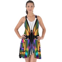 Abstract Animal Art Butterfly Show Some Back Chiffon Dress by Sudhe