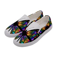 Abstract Animal Art Butterfly Women s Canvas Slip Ons by Sudhe