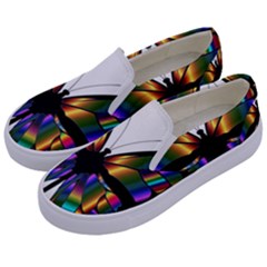 Abstract Animal Art Butterfly Kids  Canvas Slip Ons by Sudhe