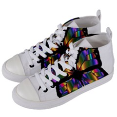 Abstract Animal Art Butterfly Women s Mid-top Canvas Sneakers by Sudhe