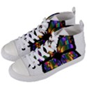 Abstract Animal Art Butterfly Women s Mid-Top Canvas Sneakers View2